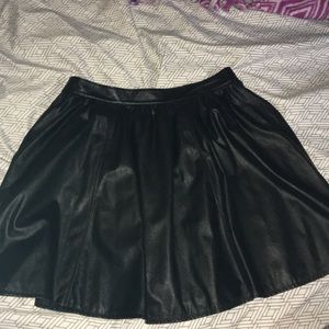 Black leather skirt
